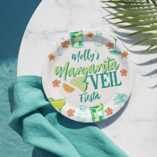 Assiettes En Carton Enterrement de Vie de Jeune Fille Tropical Margari