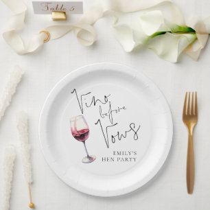 Assiettes En Carton Enterrement de Vie de Jeune Fille Vino Moderne Ava