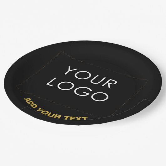 Assiettes En Carton Entreprise personnalisable Ajouter Logo Noir moder (Angle)