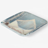 Assiettes En Carton Enveloppe Joyeuse de Noël avec bouleaux (Angulaire)