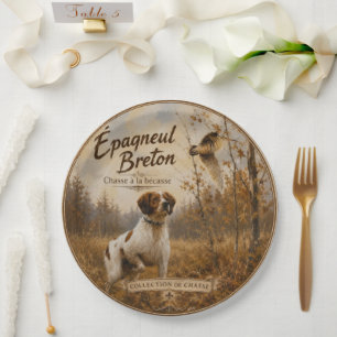 Assiettes En Carton Épagneul Breton – Chasse à la Bécasse Art