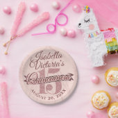 Assiettes En Carton Éperche de Parties scintillant or Rose Quinceanera (Fête)