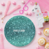 Assiettes En Carton Éperche verte Turquoise Aqua (Fête)