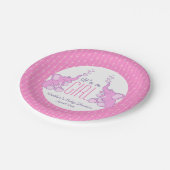 Assiettes En Carton Éphants du coeur fille baby shower plaques de papi (Angle)