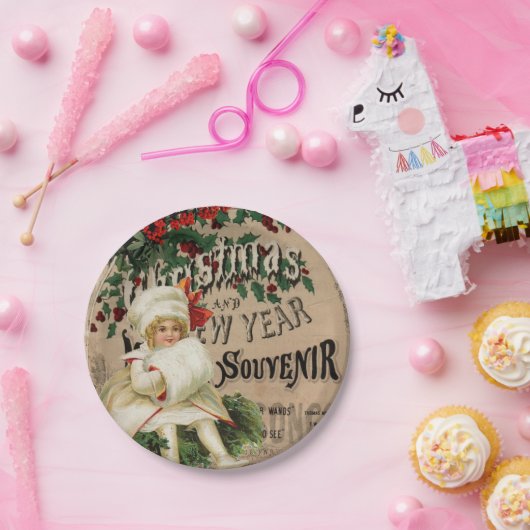Assiettes En Carton Ephemera Noël Nouvel An Poster Souvenir (Fête)