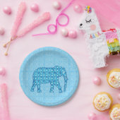 Assiettes En Carton Ephène de fleur de Lotus - turquoise (Fête)