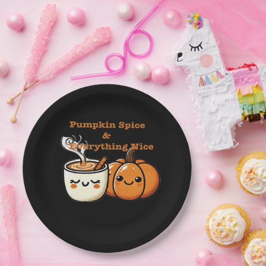 Assiettes En Carton Épices citrouilles et tout Nice - Automne automne (Fête)