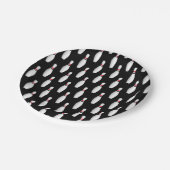 Assiettes En Carton épingles de quilles sur noir (Angle)