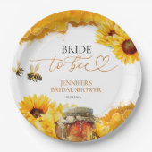 Assiettes En Carton Épouse à être | Fête des mariées de tournesol aqua (Devant)