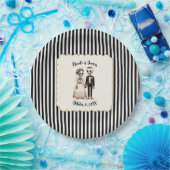 Assiettes En Carton Épouse de squelette de dessin + Mariage géant (Fête)