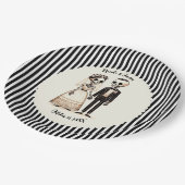 Assiettes En Carton Épouse de squelette de dessin + Mariage géant (Angle)