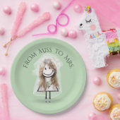 Assiettes En Carton Épouse fille en Basket avec Daisy Bouquet (Fête)