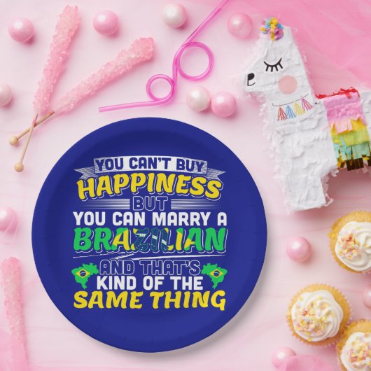 Assiettes En Carton Épouser un Brésilien - Brésil Bonheur (Fête)