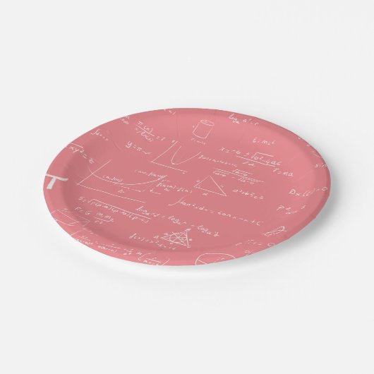 Assiettes En Carton Équations et formules en mathématiques roses (Angle)
