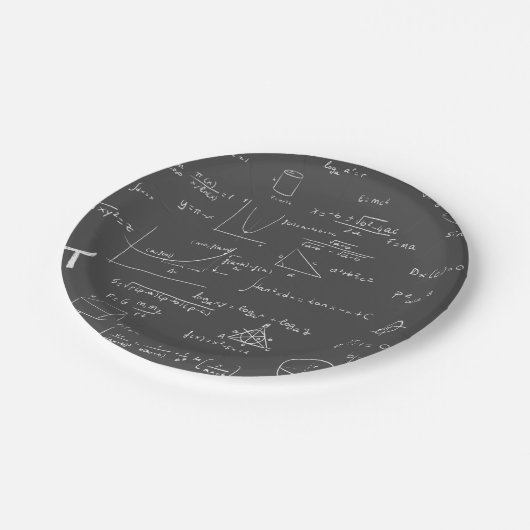 Assiettes En Carton Équations et graphiques en mathématiques noir et b (Angle)