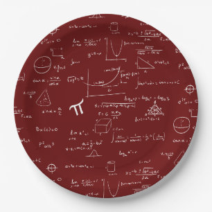 Assiettes En Carton Équations mathématiques Maroon Formules Graduation