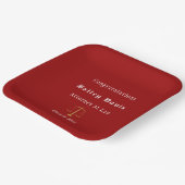 Assiettes En Carton Équilibre de justice en or de graduation Rouge (Angulaire)