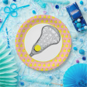 Assiettes En Carton Équipe de crosse de filles Red (Fête)