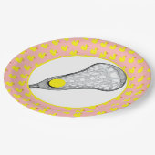 Assiettes En Carton Équipe de crosse de filles Red (Angle)