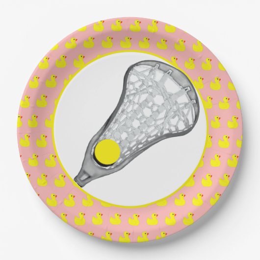 Assiettes En Carton Équipe de crosse de filles Red (Devant)