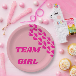 Assiettes En Carton Équipe de révélation de genre Garçon Fille Concept