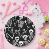 Assiettes En Carton Équipe de squelette (Fête)