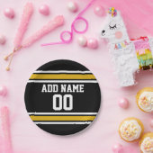 Assiettes En Carton Équipe Jersey avec nom et numéro personnalisés (Fête)