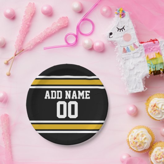 Assiettes En Carton Équipe Jersey avec nom et numéro personnalisés (Fête)