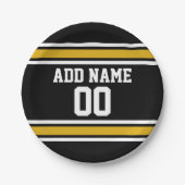 Assiettes En Carton Équipe Jersey avec nom et numéro personnalisés (Devant)