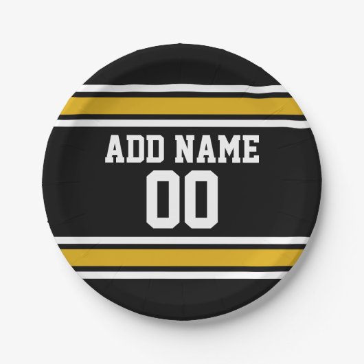 Assiettes En Carton Équipe Jersey avec nom et numéro personnalisés (Devant)