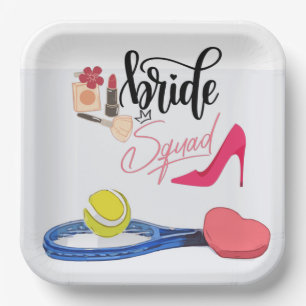 Assiettes En Carton Équipe Tennis Mariée Party Enterrement de vie de j