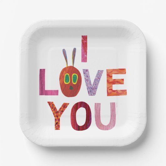 Assiettes En Carton Eric Carle | Caterpillar I Love You (Recto)