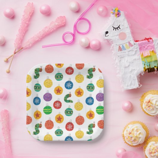 Assiettes En Carton Eric Carle | Caterpillar Motif de Noël (Fête)