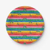 Assiettes En Carton Eric Carle | Caterpillar Rainbow Stripe Motif (Devant)