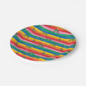 Assiettes En Carton Eric Carle | Caterpillar Rainbow Stripe Motif (Angle)