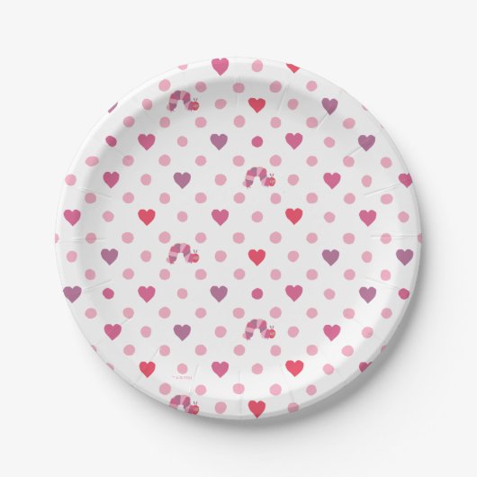 Assiettes En Carton Eric Carle | Valentine Heart Polka Dot Motif (Devant)