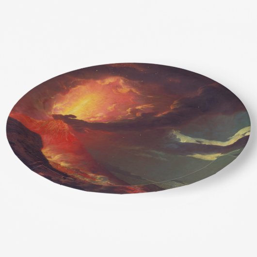 Assiettes En Carton Éruption volcanique du Vésuve (Volcan en direct) (Angle)