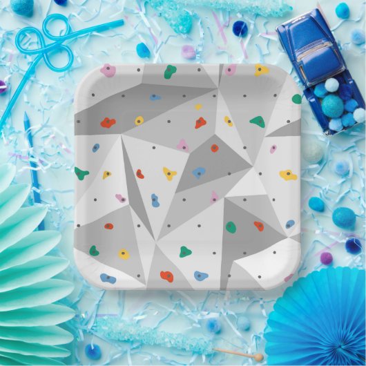 Assiettes En Carton Escalade de mur rocheux (Fête)