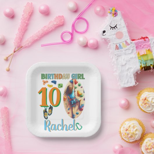 Assiettes En Carton Escalade rock Anniversaire fille Aventure prêt (Fête)