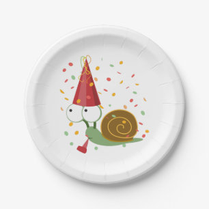 Assiettes En Carton Escargot Confetti Party