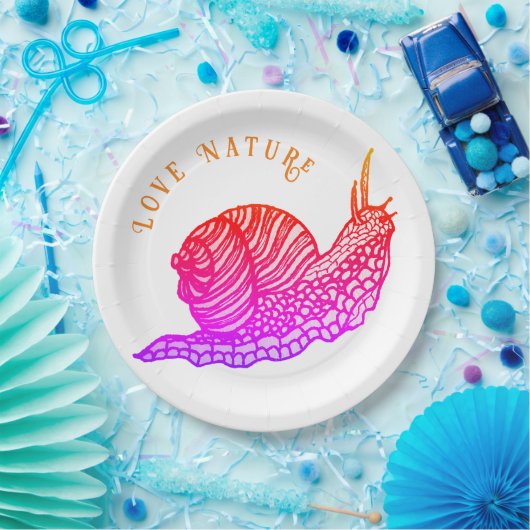 Assiettes En Carton Escargot dans le style graphique (Fête)