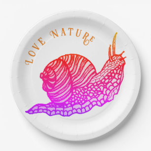 Assiettes En Carton Escargot dans le style graphique