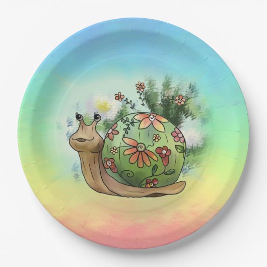 Assiettes En Carton Escargot de l'étang (Devant)