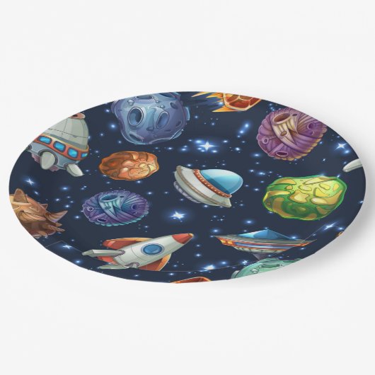 Assiettes En Carton Espace (Angle)