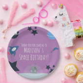 Assiettes En Carton Espace Anniversaire Alien thème bleu (Fête)