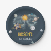 Assiettes En Carton Espace Extérieur Anniversaire Galaxie Soleil Lune  (Devant)