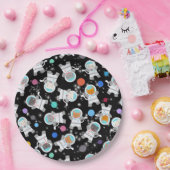 Assiettes En Carton Espace Extérieur Chatons Chat Astronaute mignon An (Fête)