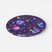 Assiettes En Carton Espace extérieur Galaxie avec Planètes Comètes et  (Angle)