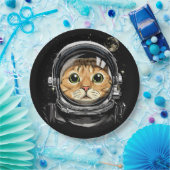 Assiettes En Carton Espace extra-atmosphérique Chat Kitty Astronaut Vi (Fête)
