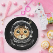 Assiettes En Carton Espace extra-atmosphérique Chat Kitty Astronaut Vi (Fête)